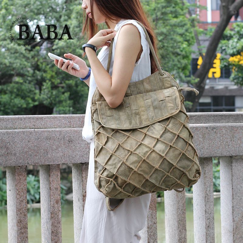 Key Holder Leather Pouch - New European/American Backpack Women Multifunctional Large