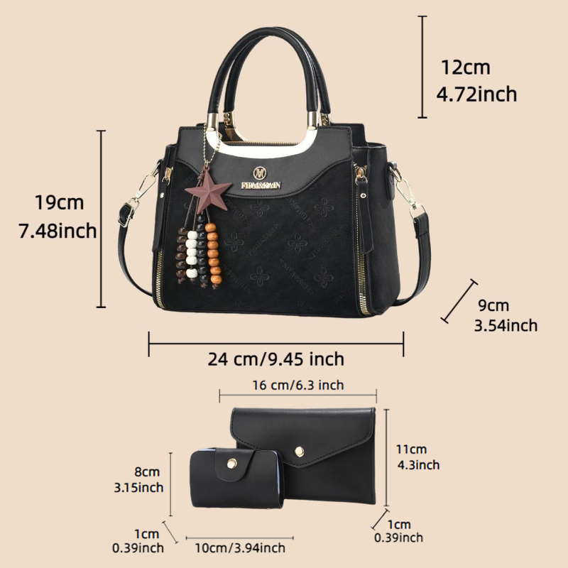 Stylish women's handbag, solid - đánh giá và giá Luxury Zipper Bags