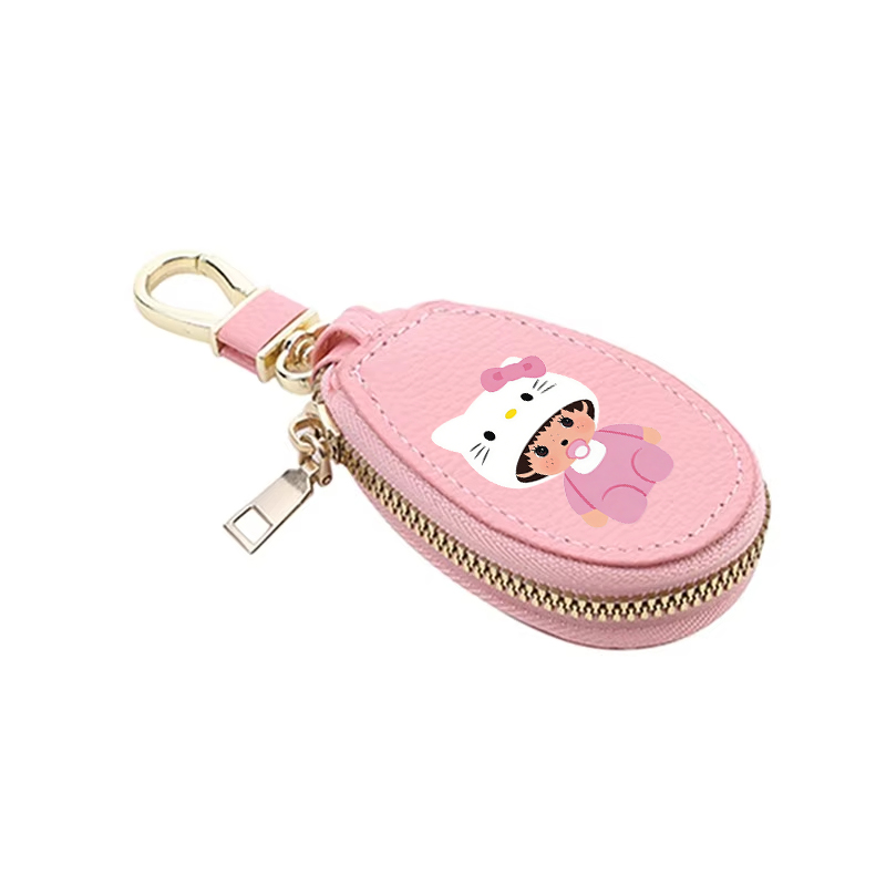 1pcs MONCHHICHI Leather Zipper - đánh giá và giá Key Holder Leather Pouch