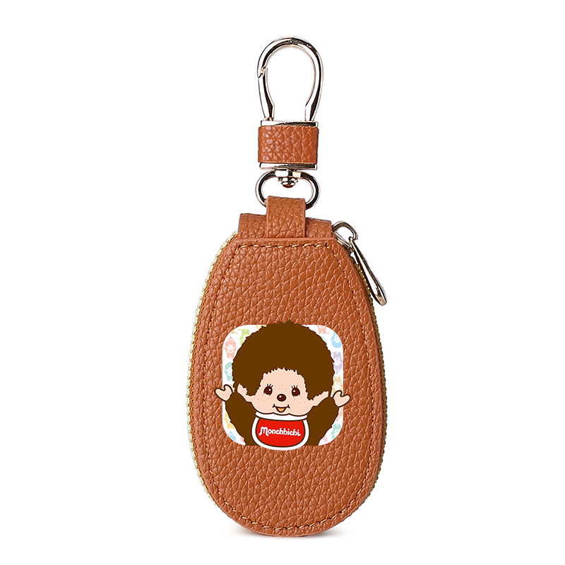 1pcs MONCHHICHI Leather Zipper - đánh giá và giá Key Holder Leather Pouch