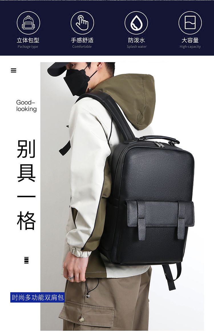 Men's luxury leather backpack  - đánh giá và giá Luxury Zipper Bags